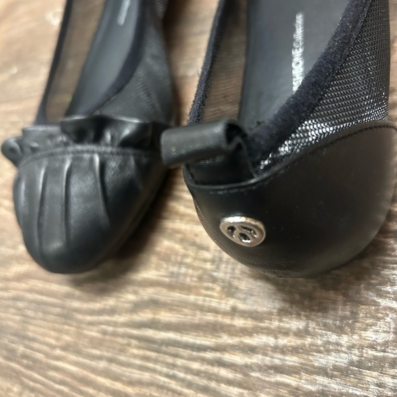 The Wishbone Collection 9M EUC near newBlack Leather Flats with Bow & mesh sides - Picture 4 of 13